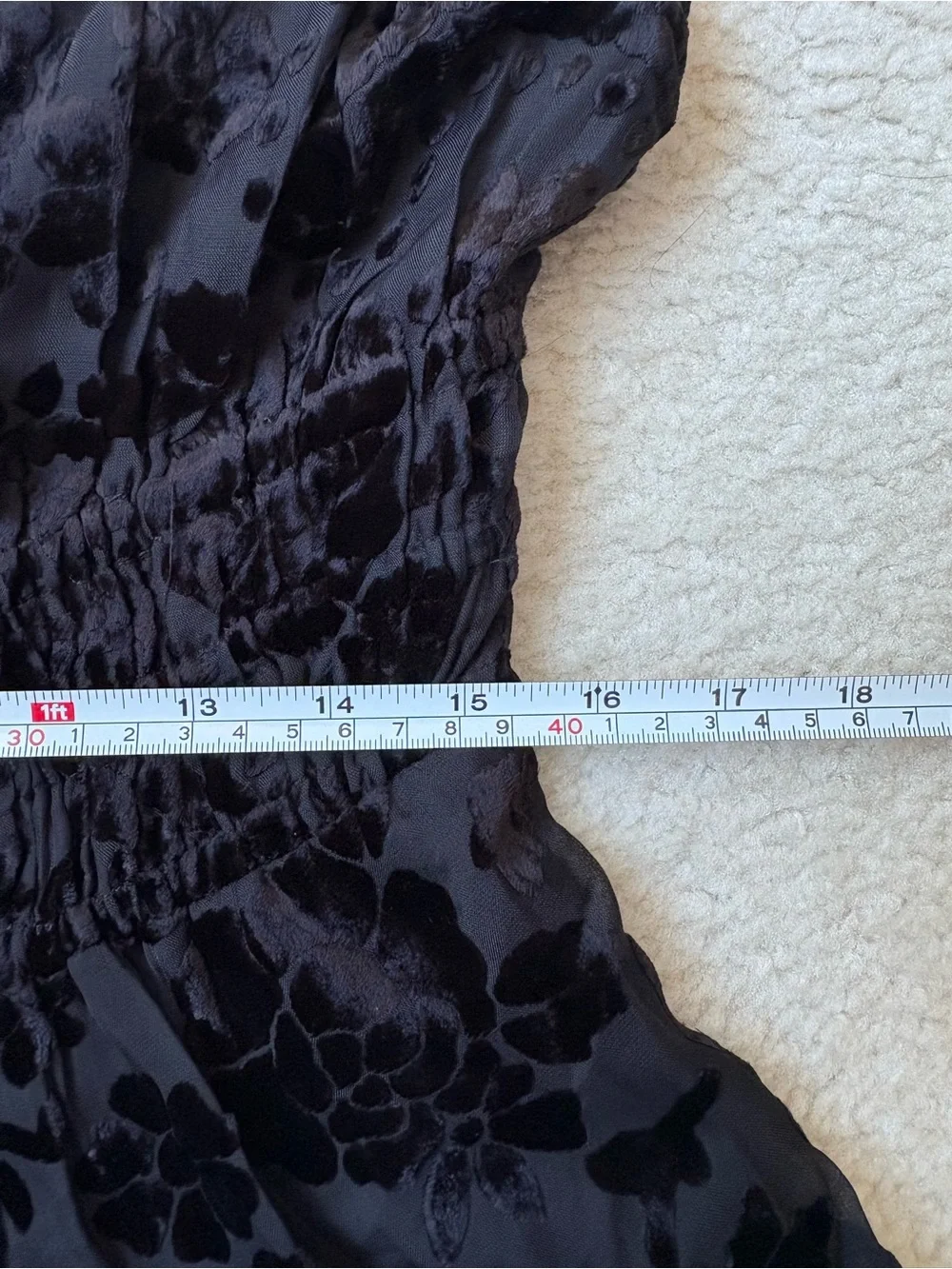Anthropologie Somerset black strapless crushed velvet blouse sz L whimsigoth - Picture 4 of 8
